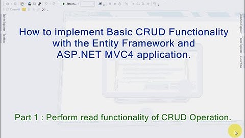 Part 1 - How to implement Basic CRUD Functionality with the EF and ASP.NET MVC4 application.
