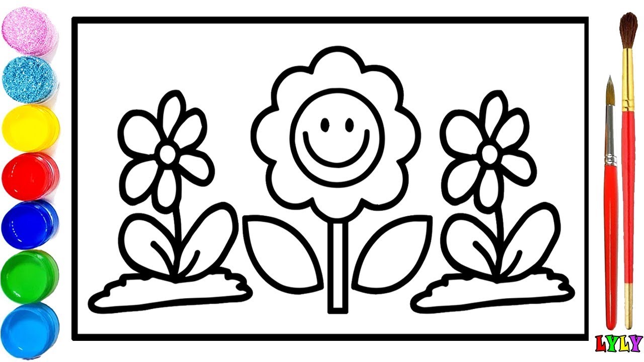 Dạy Bé Học Vẽ | Dạy Bé Học Vẽ Bông Hoa | Vẽ Bông Hoa | Vẽ Và Tô Màu Bông Hoa  Lấp Lánh | Lyly Toy Art - Youtube