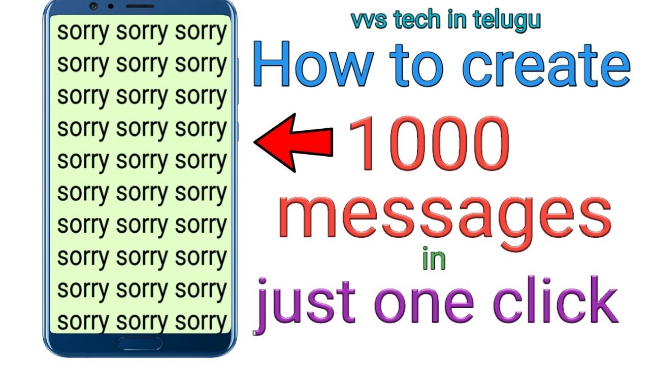 1000 Message how to create 1000 messages in just one click in mobile | in telugu ...