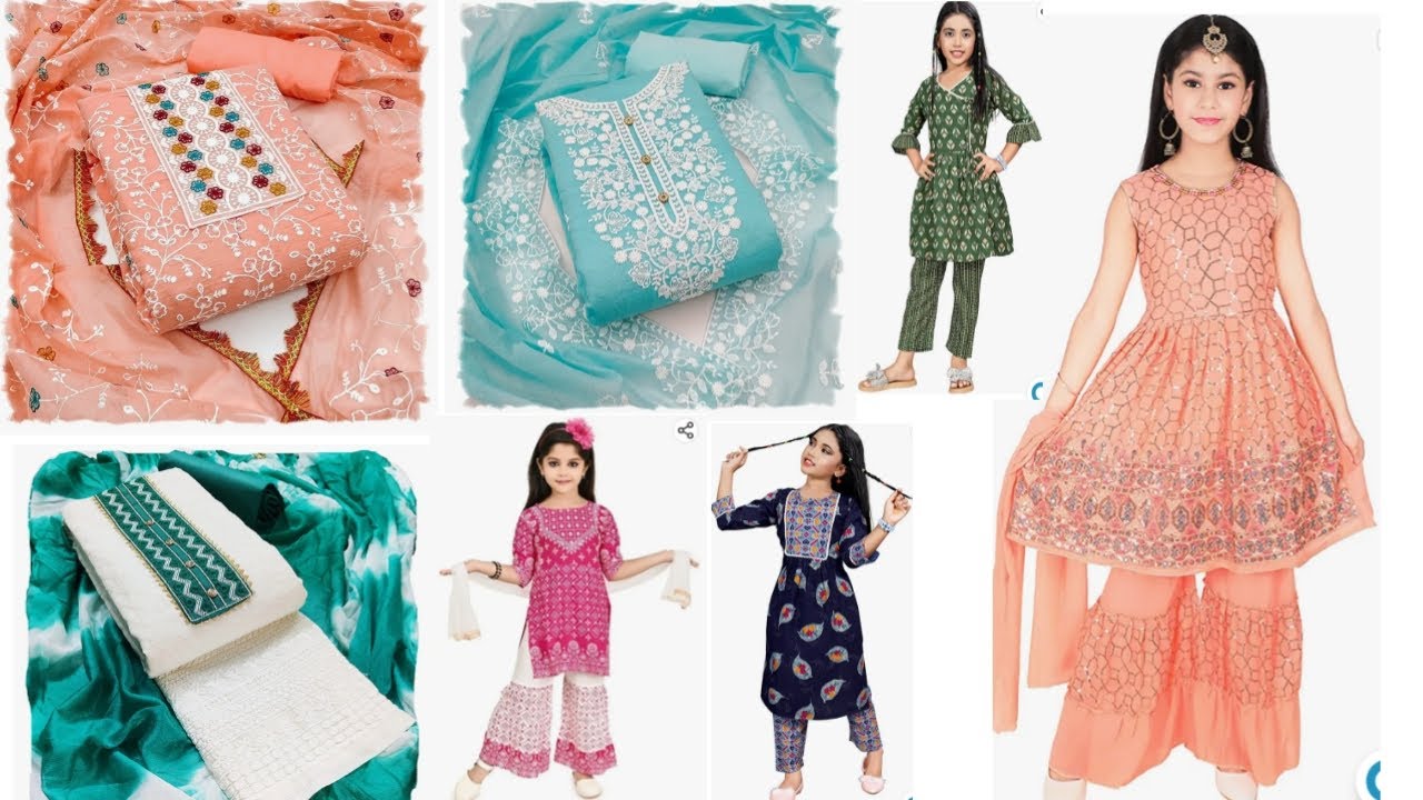 My New Dress Material Amazon haul kids kurti set haul YouTube