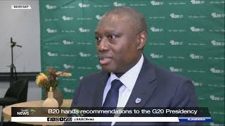 B20 hands recommendations to the G20 Presidency