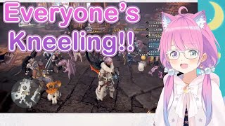Lunas Entire Gathering Hall Lobby Kneels out of Respect.