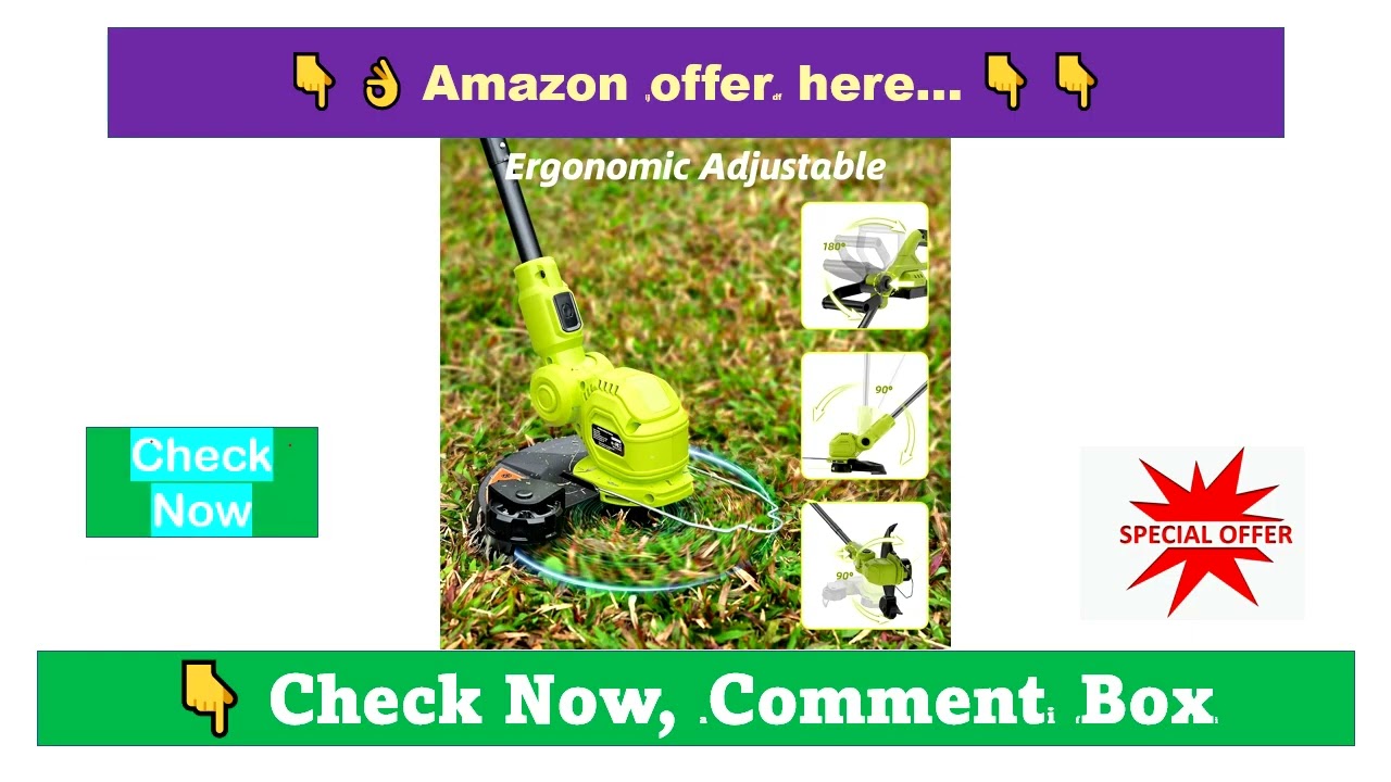 JAGROM 12-inch 20V Cordless String Trimmer with Charger,