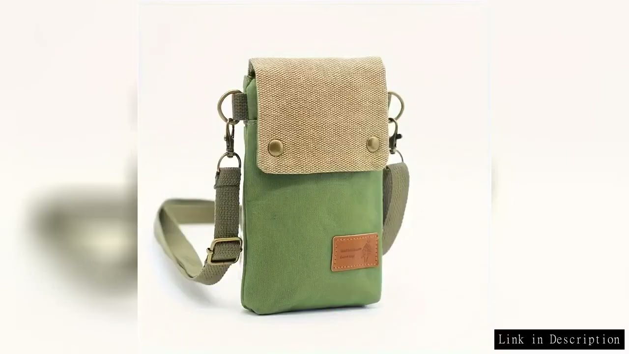 Solid Color Canvas 3 Layer Crossbody Cell Phone Bag Simple Cloth Women's Bag Fashion Satchel Shoulde