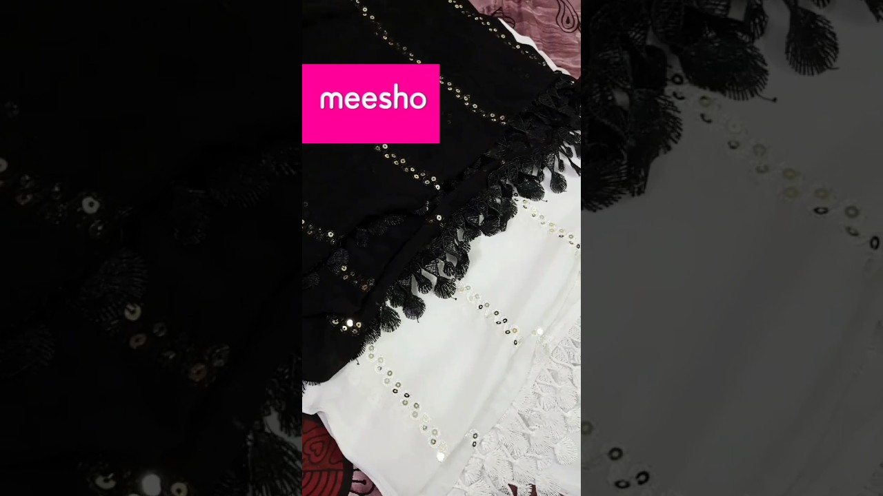 meesho black and white chunni collection