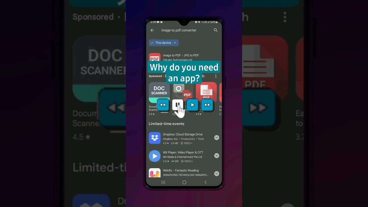 No app required - single image to pdf #shorts #samsung #tech #apps #phone #android #pdf