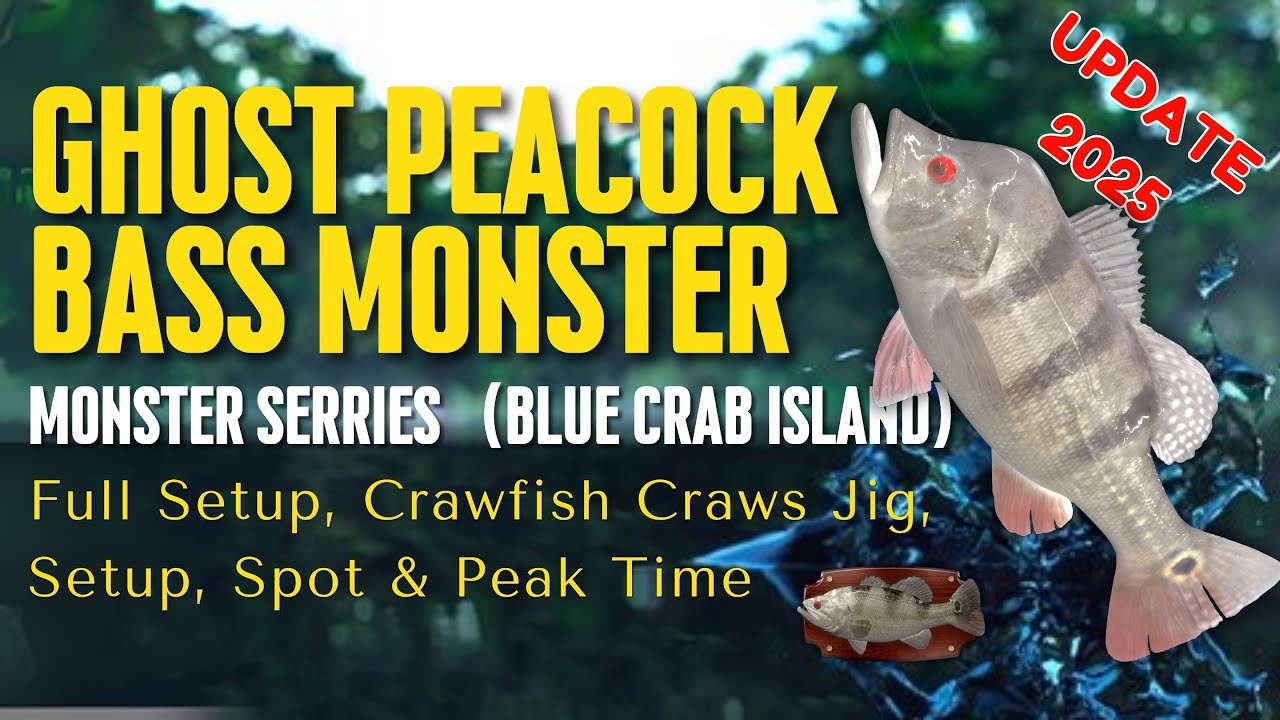 🐟Как поймать монстра-призрака павлиньего окуня | Остров голубых крабов | Джиг-приманка для клешне...