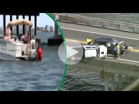 Mystery hero dives into the sea to rescue child after horror car crash