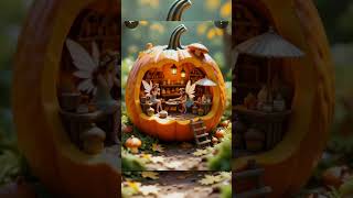 Fairy Village Hidden Inside a Pumpkin! Enchanting Fantasy Art 🍂✨