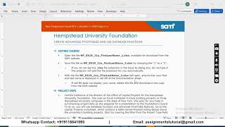 New Perspectives Excel 2019 | Module 11: SAM Project 1a Hempstead University Foundation
