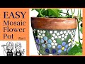 DIY Easy Mosaic Ceramic Flower Pot, part 1