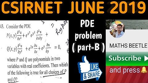 CSIRNET JUNE2019 || part-B || PDE