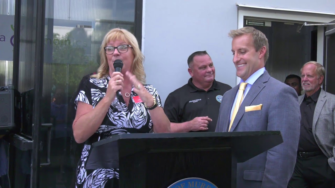 Debbie Herrera offers encouragement from State Senator Jeff Stone