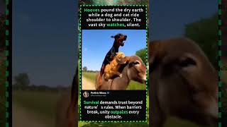 When Instinct Fades: The Unlikely Trio That Defies Nature’s Rules 🐕🫏#Wildlife #AnimalFriendship