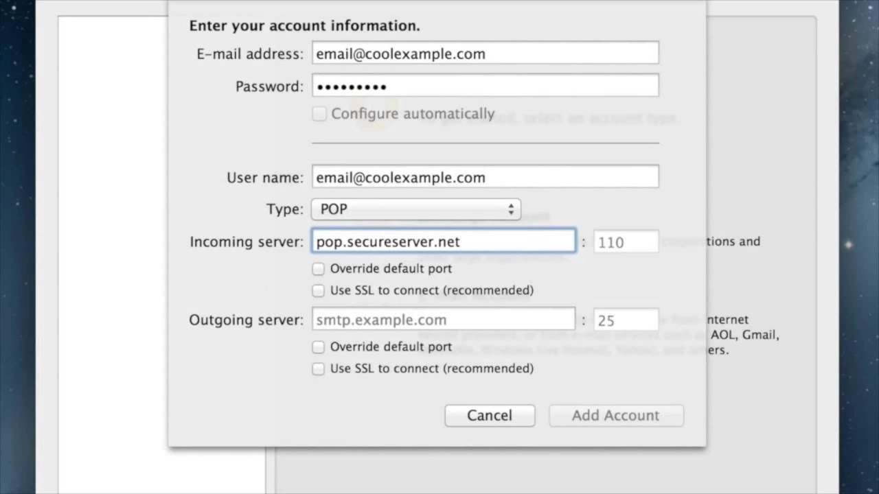 Gmail server settings for outlook