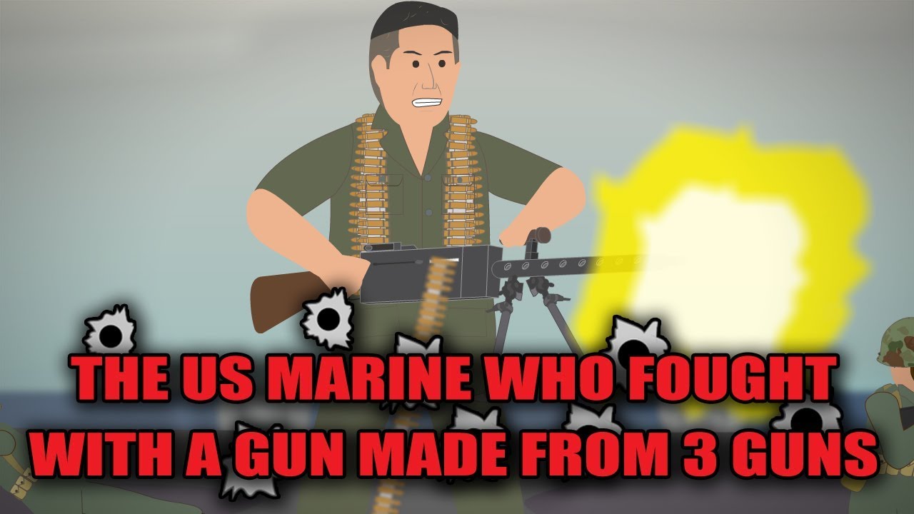 ⁣The US Marine who fought with a GUN made from 3 GUNS!