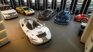 2 Bugatti Divos, Laferrari Aperta, Mercedes SL 300 Gullwing in one Showroom! ... EmiratiOne ...Part1