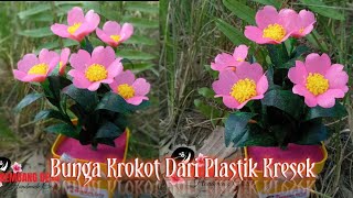 flowers creation from plastic shopping bags || Bunga Krokot dari plastik kresek