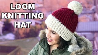 LOOM KNITTING HAT FOR BEGINNERS! | CJ Design ♡