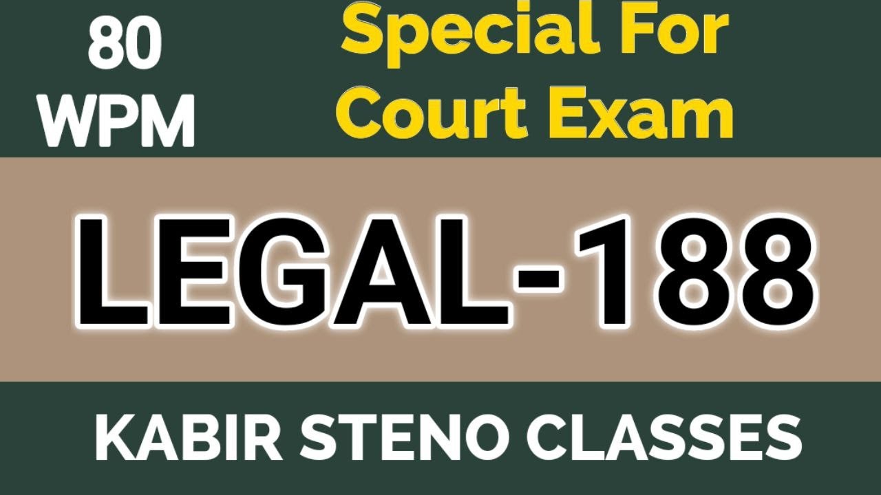 Legal-188 l 80 WPM Hindi Dictation। Court Matter| Legal Dictation l Legal Matter l Editorial