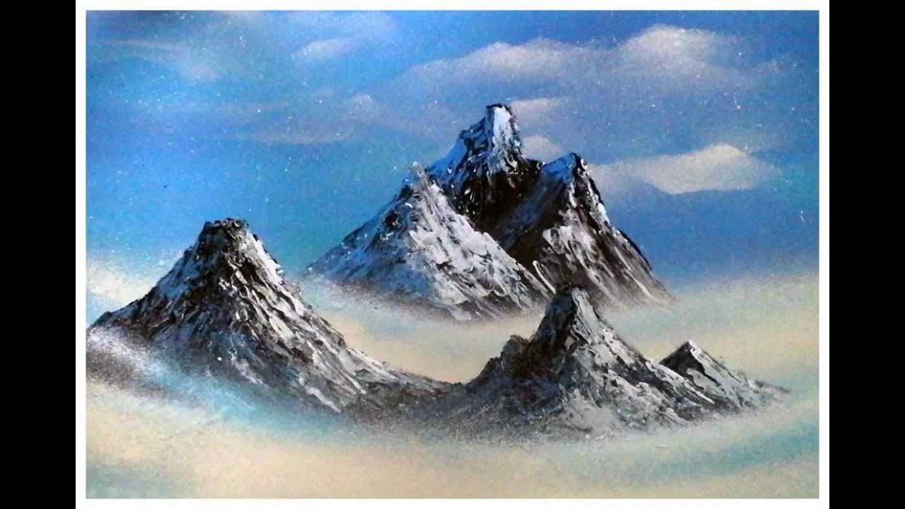 Mountain range spray paint art - YouTube
