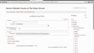 Creating a Link or Post a URL Resource in Moodle 2