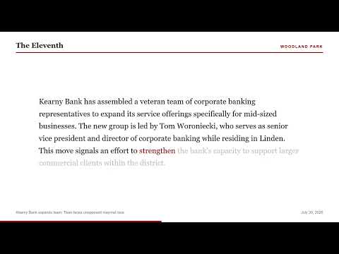 Kearny Bank expands team; Tiseo faces unopposed mayoral race