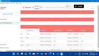 Open Data Editor Windows tool -  Screen reader testing with NVDA