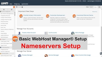 Managed VPS  ||  Basic WebHost Manager - Nameservers Setup  ||  WHM ROOT
