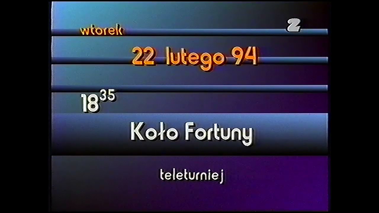Zakończenie programu. TVP2 21.02.1994