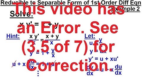 Differential Equation - 1st Order: Reducible to Separable Forms (3 of 7) Ex. 2: xy