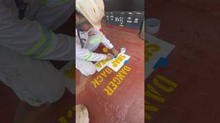 Deck cadet stencilling on board #sea #ship #jobs #cadet
