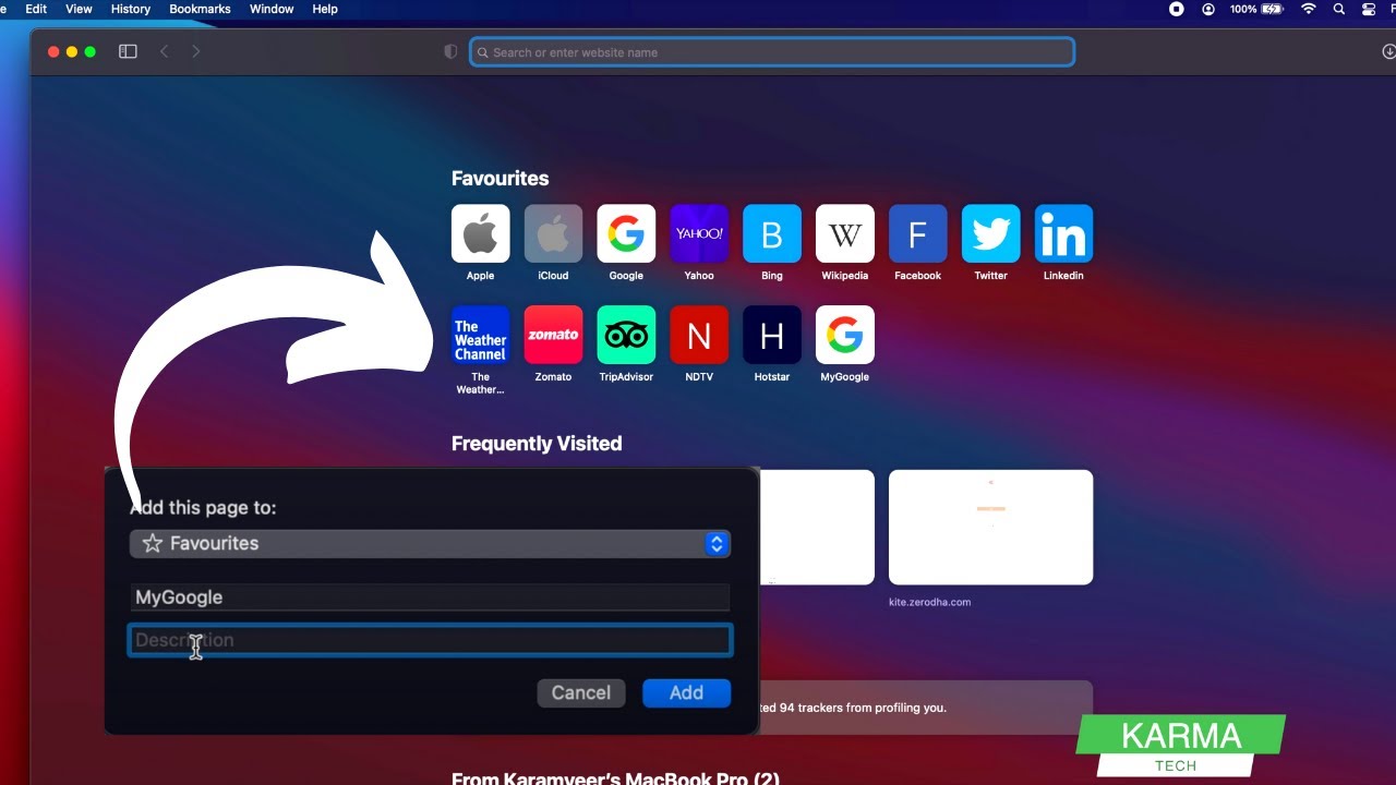 How To Add A Website / Link To Your Favorites On Mac