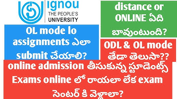 IGNOU ODL OL Mode full details in Telugu