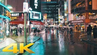 Walking Around Shibuya Tokyo In The Night Of Rain Part2  Long Take 4k