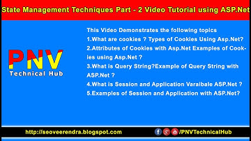 State Management Techniques Part - II Video Tutorial using ASP.Net