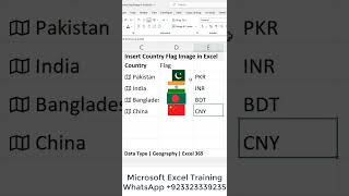 Insert Countries Flags Image in Microsoft #Excel #shorts