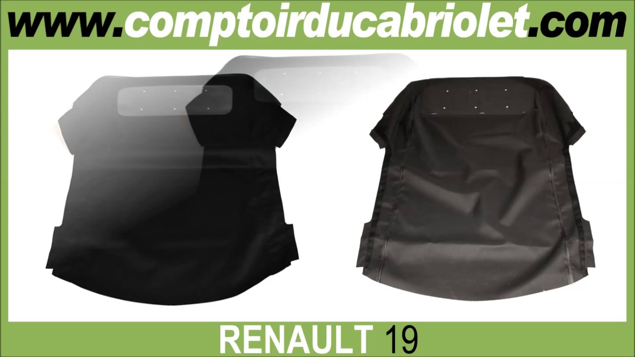 Capote Renault R19 cabriolet Alpaga Sonnenland - lunette arrière