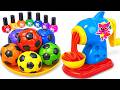 Satisfying Video l How to make Rainbow Noddles with Stress Balls &amp; Nail Polish Cutting ASMR
