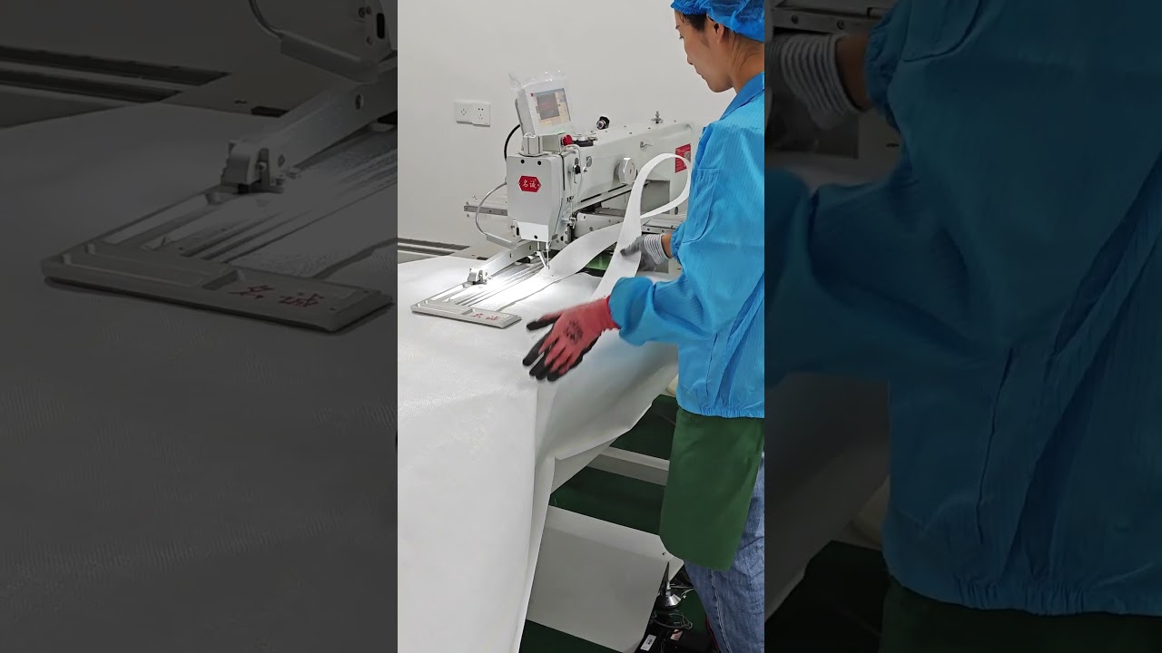 Zhao Yang Ton bag workshop sewing display.