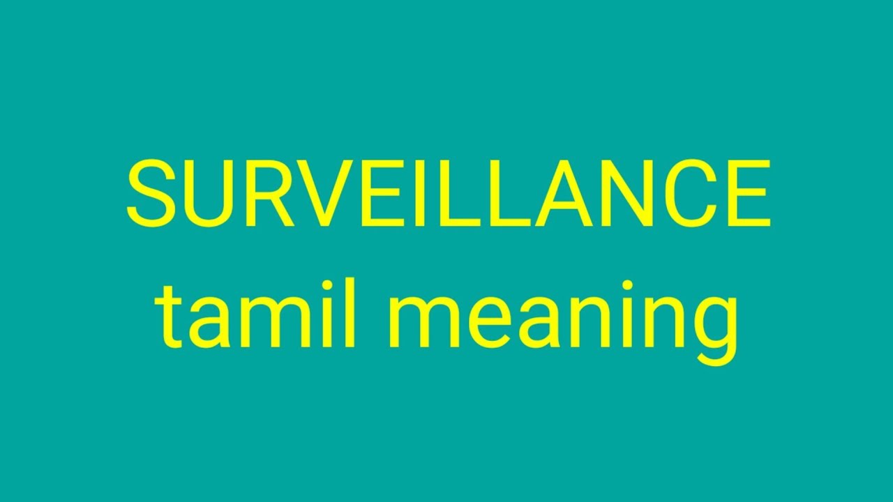 SURVEILLANCE tamil meaning/sasikumar - YouTube