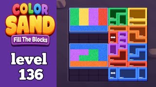Color Sand: Fill The Blocks level 136 gameplay walkthrough solution 