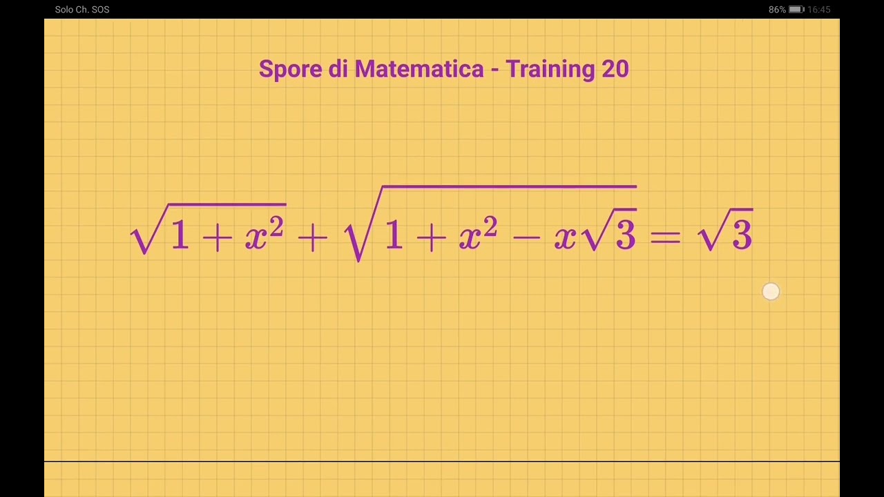 Spore di Matematica - Interessante equazione irrazionale