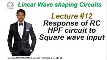 ECA I Response of RC High Pass Filter to square wave input
