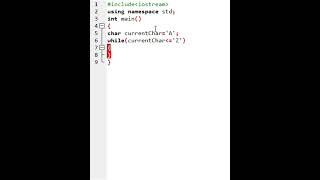 Print Alphabets A to Z in C++ | A to Z Alphabets in Programming #cppprogramming #shorts #fyp #cpp