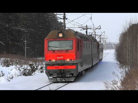 2ЭС6-513 "Синара" с вагоном-дефектоскопом