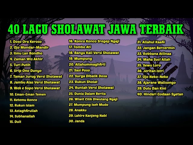 40 Lagu Sholawat Jawa Terbaik Jaman Dulu | Versi Terbaru Audio Jernih 4 Jam Non-Stop 🎵 class=