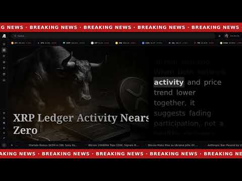 XRP Ledger activity nears zero as price weakens: what it means for XRP - YouTube thumbnail