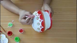 Easy pot painting |how to decorate kalash for navratri |diwali Pot Decoration |kalash/Matki painting