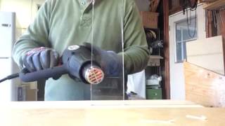 Bending plexiglass with a heat gun